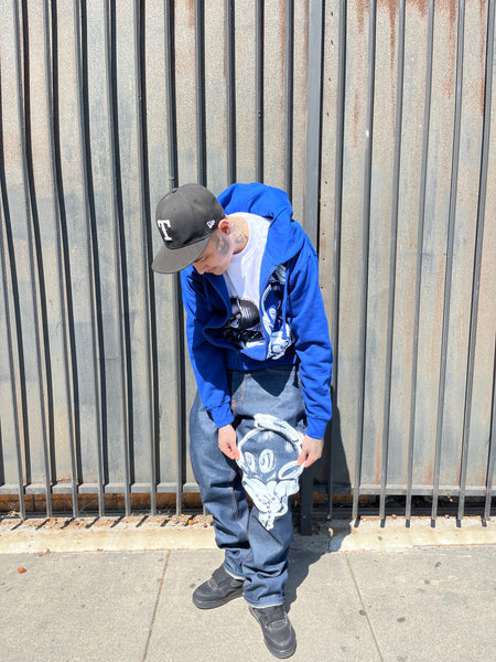 Blue rosary jeans