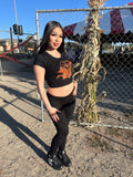 Blk bag crop shirt