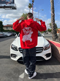 Red zip up hoodie