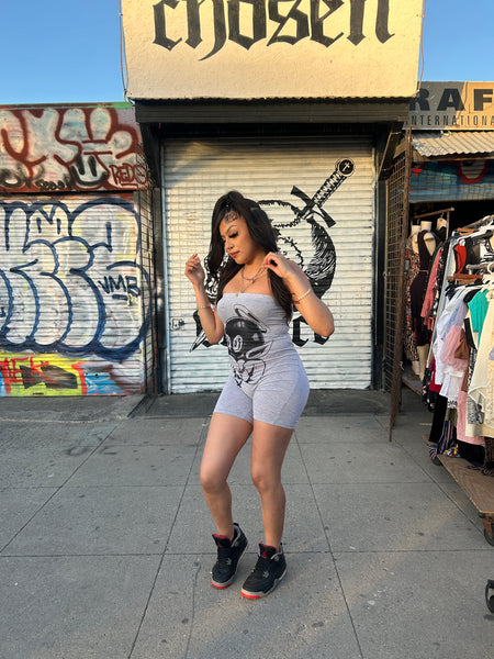 Grey rosary romper