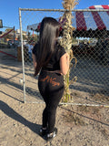 Blk cursive leggings