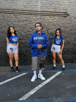 Blue crop shirts