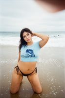 Light blue crop shirt