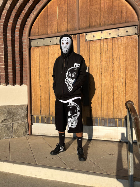 Blk rosary zip up