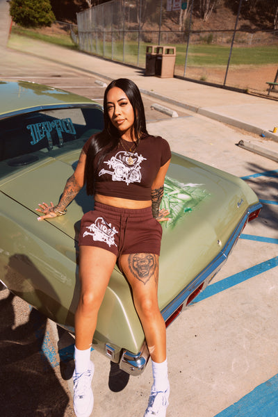 Brown lounge shorts