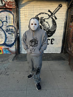 Grey rosary hoodie