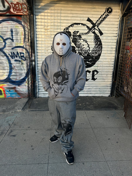 Grey rosary hoodie