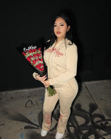 Khaki crop hoodies
