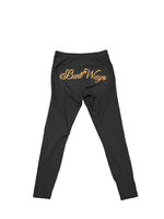 Blk cursive leggings