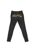 Blk cursive leggings