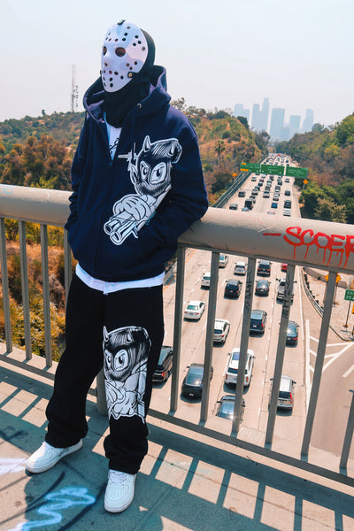 Navy glck zip up hoodie