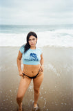 Light blue crop shirt
