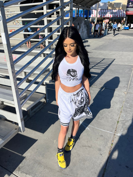 White glck Crop shirt