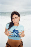 Light blue crop shirt