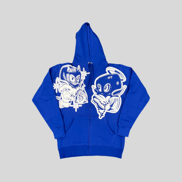 Blue zip up hoodie