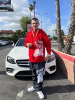 Red zip up hoodie