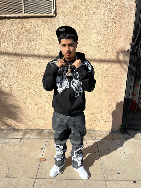 Blk zip up hoodie