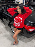Red crewneck